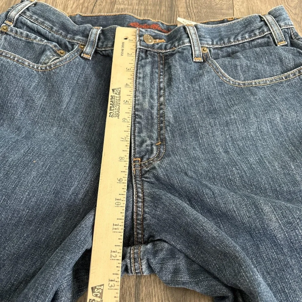 Eddie Bauer Flannel Lined Jeans Mens 36x34 Blue‎ Relaxed Fit Straight Leg Denim